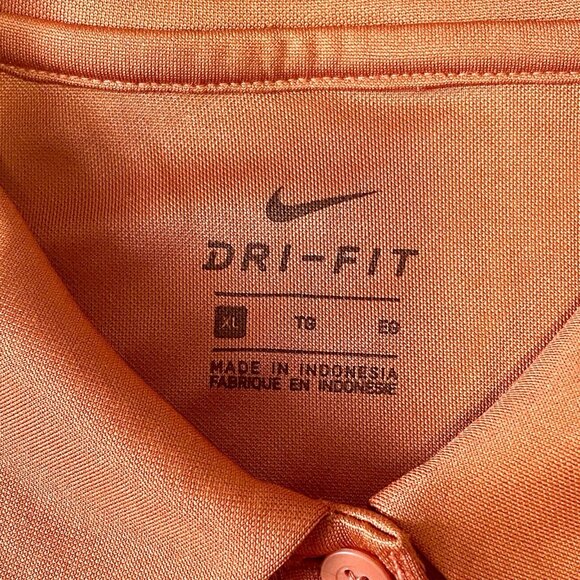 Nike Mens Polo Shirt XL Orange DriFit Golf Short Sleeve Casual Gym Outdoor - Picture 4 of 7